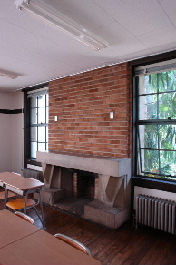 fireplace in the gym